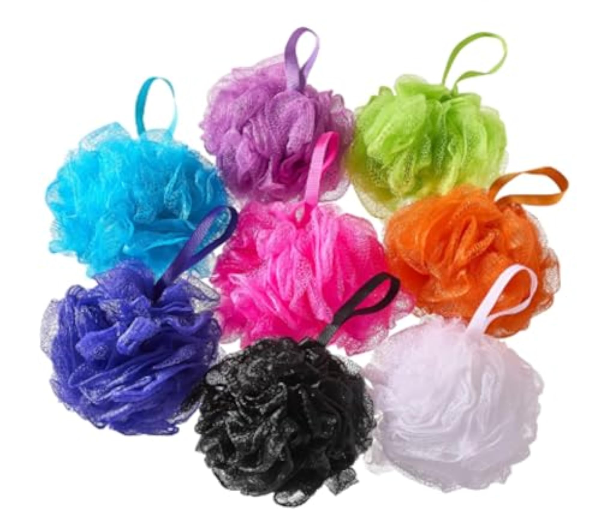 Charcoal Bath Loofah Sponge, Pack of 2, Soft Pouf Body Scrubber